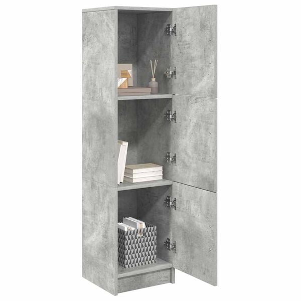vidaXL Meuble de Rangement Gris béton 31,5 x 32 x 124 cm