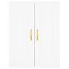 vidaXL Buffet haut Blanc 69,5x34x180 cm Bois d'ing&eacute;nierie