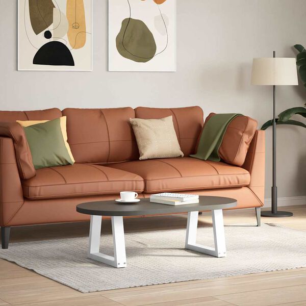 vidaXL Pieds de table basse en forme de V, 2 pi&egrave;ces, blanc, 40 x (30-31,3) cm, acier