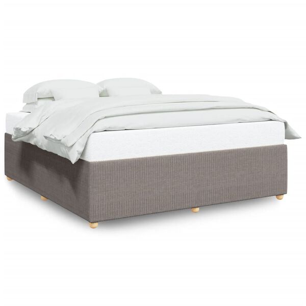 vidaXL Cadre de lit sans matelas taupe 200x200 cm tissu