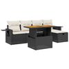 vidaXL Salon de jardin 6 pcs avec coussins noir r&eacute;sine tress&eacute;e