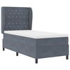 vidaXL Lit &agrave; ressorts avec matelas Gris fonc&eacute; 190 x 90 cm Polyester
