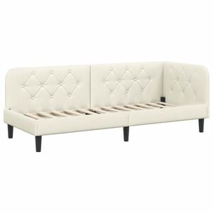 vidaXL Cadre de lit d'angle Cr&egrave;me 80 x 200 cm Velours