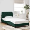 vidaXL Cadre de lit sans matelas vert fonc&eacute; 100x200 cm velours