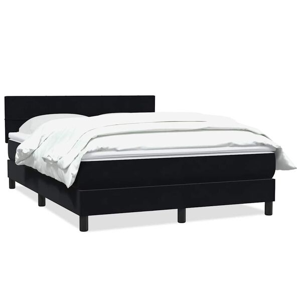 vidaXL Sommier &agrave; lattes de lit avec matelas noir 140x210 cm velours