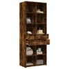 vidaXL Buffet haut ch&ecirc;ne fum&eacute; 70x42,5x185 cm bois d'ing&eacute;nierie