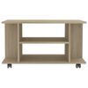 vidaXL Meuble TV et roulettes chêne sonoma 80x40x45 cm bois ingénierie