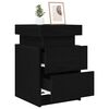 vidaXL Cabinet de chevet avec tiroir 2 pcs Ch&ecirc;ne noir 35 x 39 x 55 cm