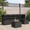 vidaXL Salon de jardin 6 pcs avec coussins noir r&eacute;sine tress&eacute;e