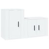 vidaXL Ensemble de meubles TV 2 pcs Blanc Bois d'ing&eacute;nierie