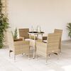 vidaXL Ensemble &agrave; manger de jardin et coussins 5 pcs beige rotin verre