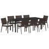 vidaXL Ensemble de salle &agrave; manger pour jardin 9 pcs Marron et Noir