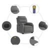 vidaXL Fauteuil inclinable de massage &eacute;lectrique Gris fonc&eacute; Tissu