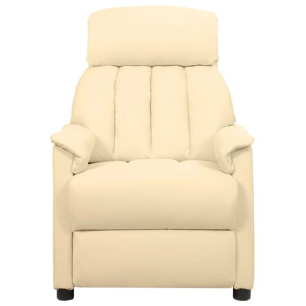 vidaXL Fauteuil de massage électrique Crème Similicuir