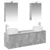 vidaXL Ensemble d'armoire de salle de bain 5 pc Gris b&eacute;ton