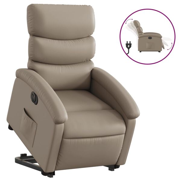 vidaXL Fauteuil inclinable &eacute;lectrique cappuccino similicuir