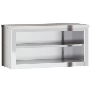 vidaXL Armoire murale de cuisine avec étagère acier inoxydable