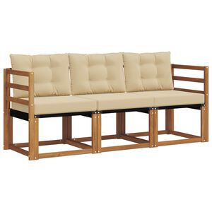 vidaXL Ensemble de canap&eacute;s d'ext&eacute;rieur 3 pcs Naturel et Beige