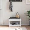 vidaXL Banc d'entr&eacute;e Blanc 63 x 38 x 45 cm Bois Ing&eacute;nierie et Tissu