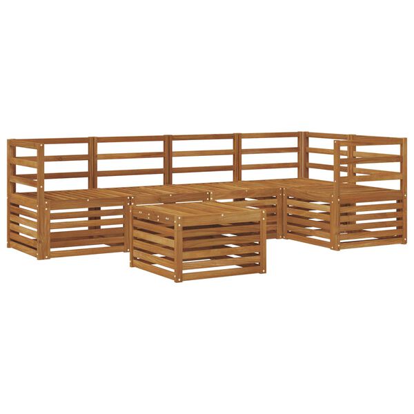 vidaXL Ensembles de canap&eacute;s 6 pcs Naturel Bois d'Acacia Massif