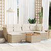 vidaXL Salon de jardin avec coussins 7 pcs beige r&eacute;sine tress&eacute;e