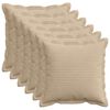 vidaXL Housse de coussin 6 pc HOUTEN Taupe 50 x 50 cm velours c&ocirc;tel&eacute;
