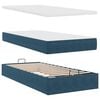 vidaXL Cadre de lit ottoman avec matelas bleu fonc&eacute; 80x200 cm velours
