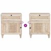 vidaXL Cabinet de chevet Beige 50 x 33 x 60 cm Bois d'acacia massif
