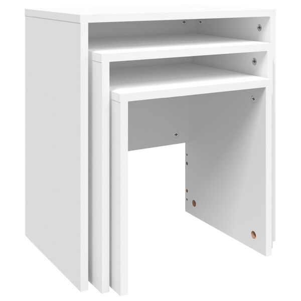 vidaXL Tables basses gigognes 3 pcs blanc bois d'ingénierie