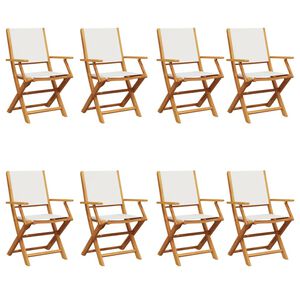 vidaXL Chaises de jardin pliantes lot de 8 tissu et bois massif