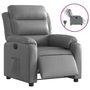 vidaXL Fauteuil inclinable &eacute;lectrique Gris Similicuir