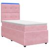 vidaXL Lit boxspring LED avec matelas Rose 100 x 200 cm Velours