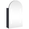 vidaXL Armoire de bain &agrave; miroir avec LED arqu&eacute;e gris 42x13x70 cm