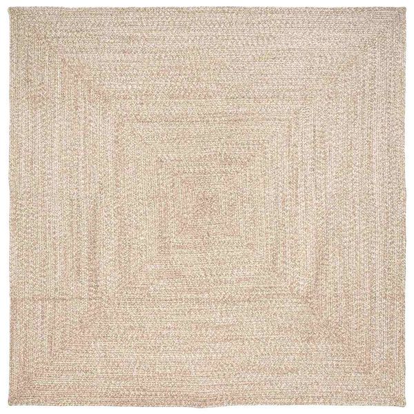 vidaXL Tapis de surface Carr&eacute; Naturel et Blanc 300 x 300 cm Jute