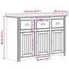 vidaXL Buffet BODO gris 115,5x44x80 cm bois massif de pin
