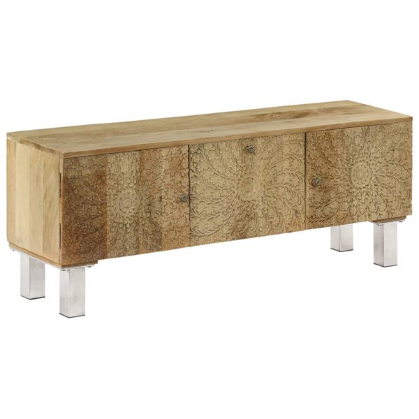 vidaXL Meuble TV Bois de manguier massif 118x30x45 cm