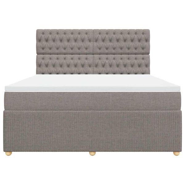 vidaXL Sommier &agrave; lattes de lit avec matelas Taupe 180x200 cm Tissu