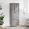 vidaXL Buffet haut Sonoma gris 69,5x34x180 cm Bois d'ing&eacute;nierie