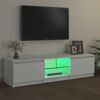 vidaXL Meuble TV avec lumi&egrave;res LED blanc 140x40x36 cm