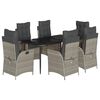 vidaXL Ensemble &agrave; manger de jardin et coussins 7 pcs gris clair rotin