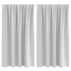 vidaXL Rideaux occultants avec anneaux 2 pcs Gris p&acirc;le 140 x 140 cm