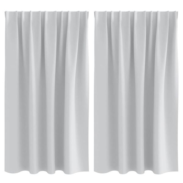 vidaXL Rideaux occultants avec anneaux 2 pcs Gris p&acirc;le 140 x 140 cm