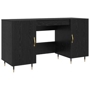 vidaXL Bureau Ch&ecirc;ne noir Bois d'ing&eacute;nierie 140 x 50 x 75 cm