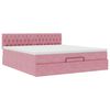 VidaXL Cadre de lit ottoman avec matelas rose 160x200 cm velours