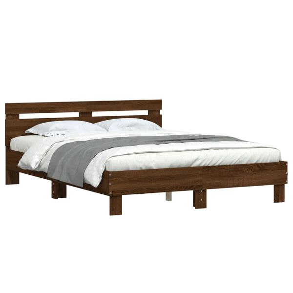 vidaXL Cadre de lit sans matelas chêne marron 150x200 cm