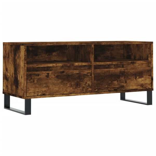 vidaXL Meuble TV ch&ecirc;ne fum&eacute; 100x34,5x44,5 cm bois d'ing&eacute;nierie