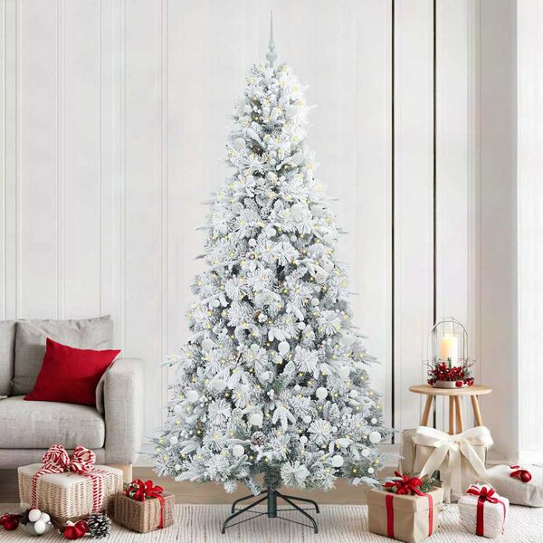 vidaXL Sapin de No&euml;l Artificiel &agrave; Branches Articul&eacute;es Blanc 240 cm