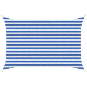 vidaXL Voile d'ombre 2 x 2,5 m HDPE Rectangulaire Bleu et Blanc