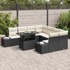vidaXL Ensemble de canap&eacute; de jardin avec coussin 9 pcs Noir et Cr&egrave;me