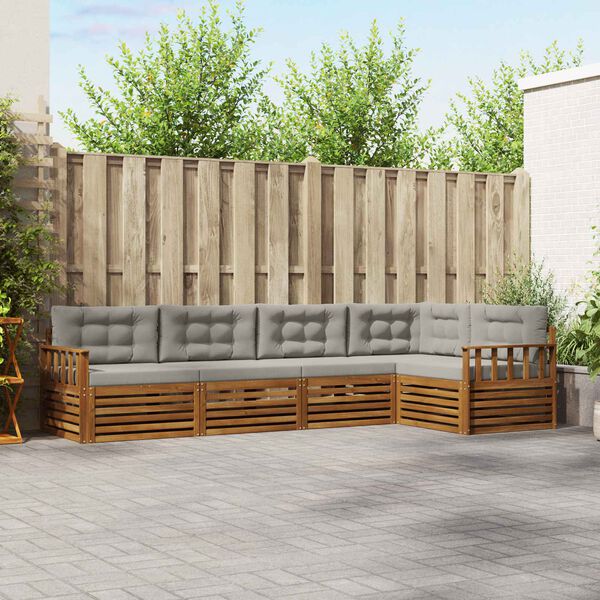 vidaXL Ensemble de canap&eacute;s d'ext&eacute;rieur 5 pcs Gris Naturel et Clair